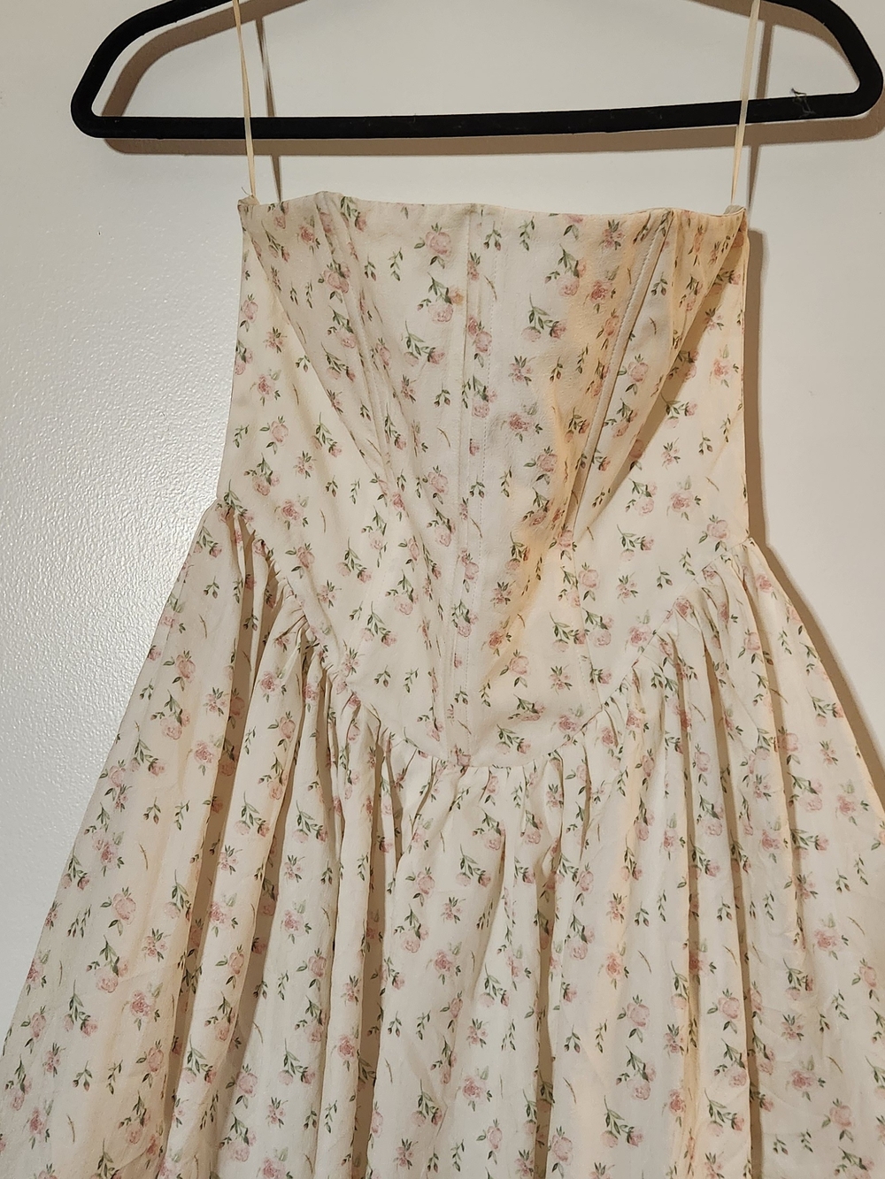 American Threads Cream Skirt with Pink Floral Print